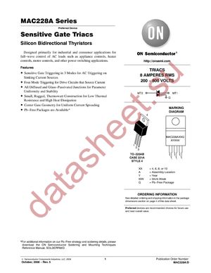 MAC228A6TG datasheet  